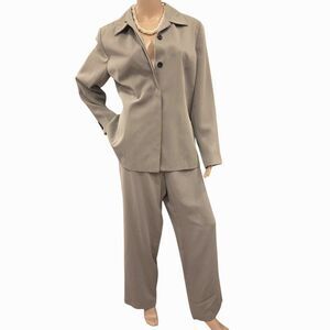 Vintage Geoffrey Beene Sport Pantsuit Herringbone Blazer Trouser Size 14 NWT